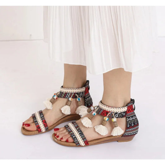 Bohemian Style Women's Sandals Flat (Summer Beach)! 👡