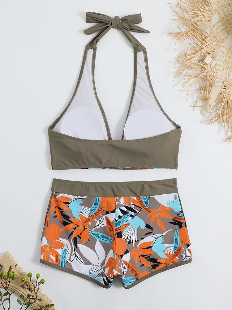 Halter High Waist Swimwear Bikini Set! 👙☀️🏖️🌊