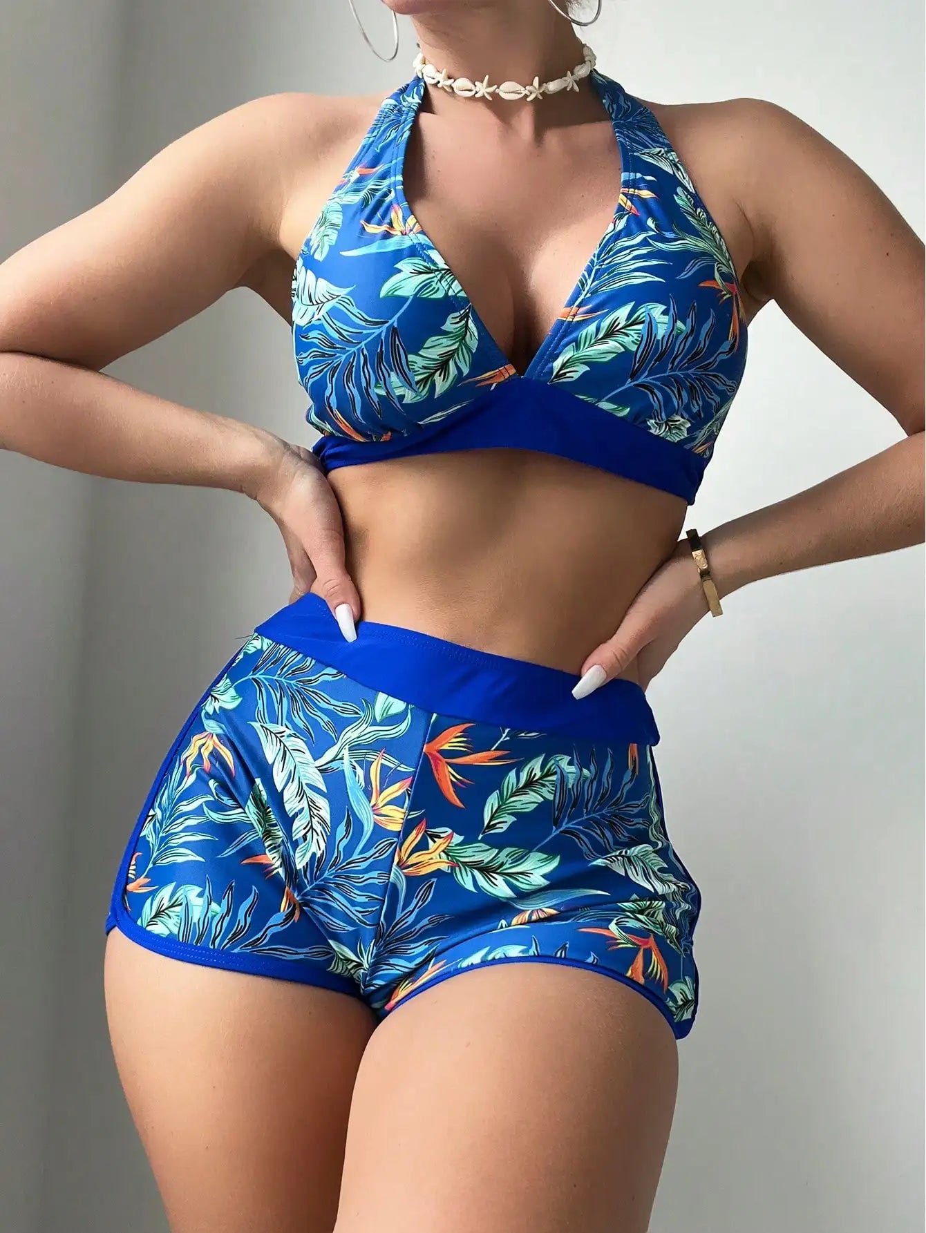 Halter High Waist Swimwear Bikini Set! 👙☀️🏖️🌊