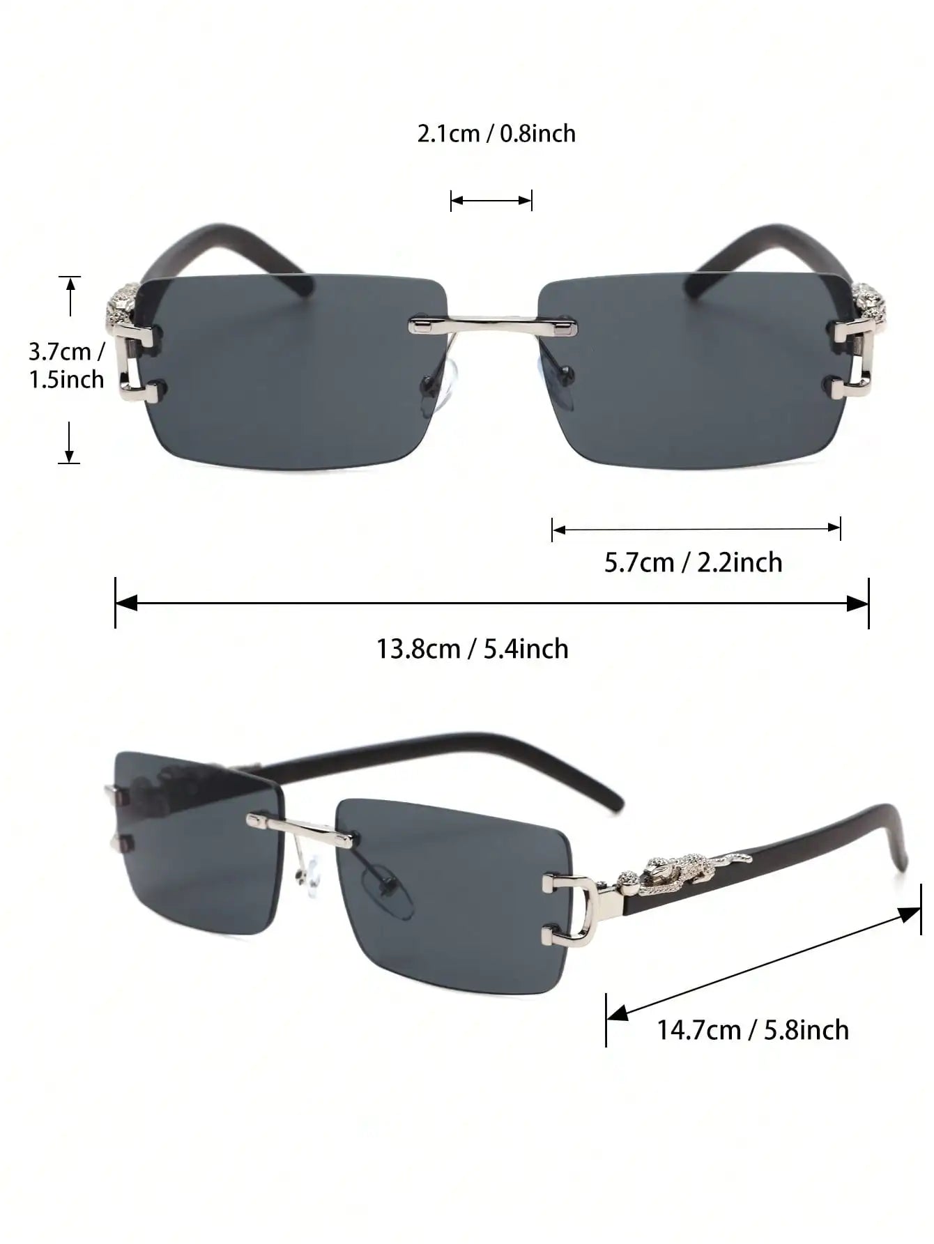 Trendy Frameless Rectangular Sunglasses! 🕶️⬛😎