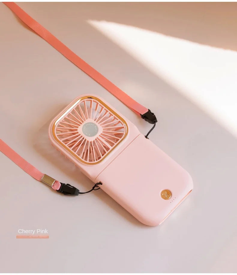 Portable USB Fan with Power Bank! 🧣🌬️🌀🔋📱