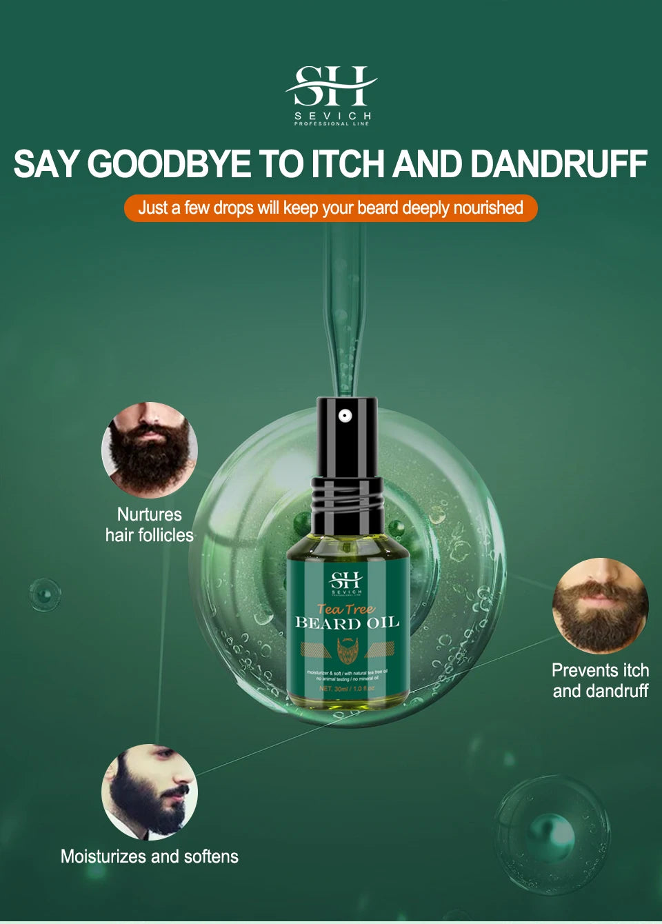Pure Tea Tree Biotin Beard Oil – Fresh, Strong & Full Beard Care! 🧔‍♂️
