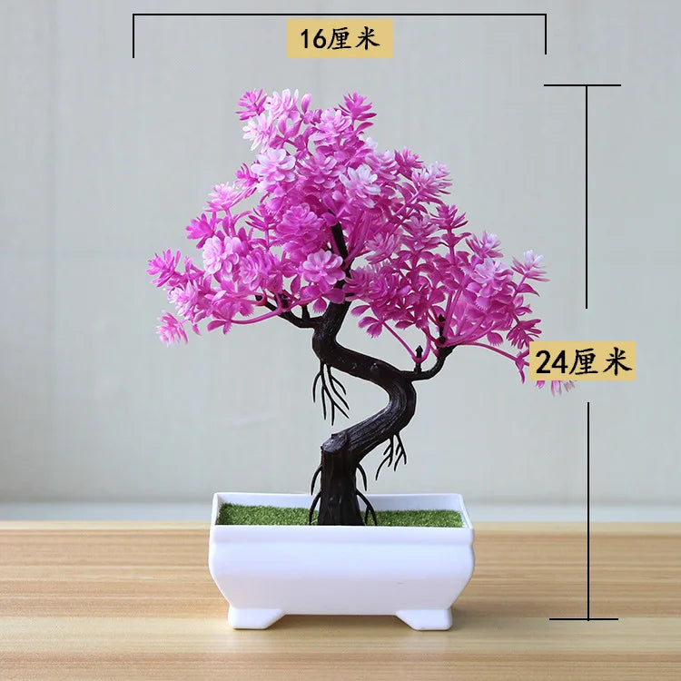 Bonsai Small Tree Simulation Plants Flowers Artificial! 🌳🪴🍃