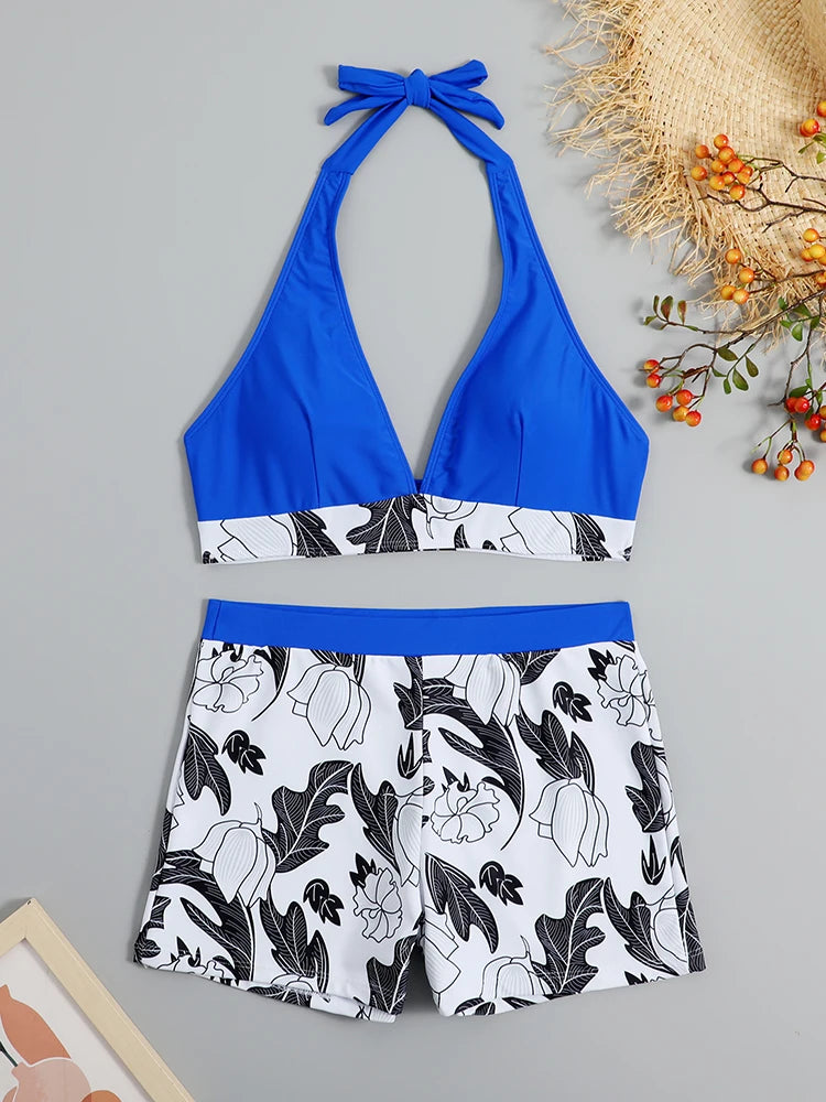 Halter High Waist Swimwear Bikini Set! 👙☀️🏖️🌊