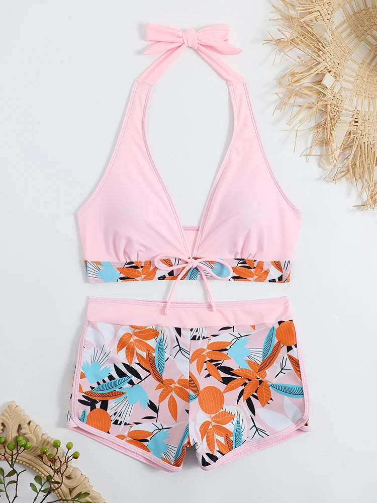 Halter High Waist Swimwear Bikini Set! 👙☀️🏖️🌊