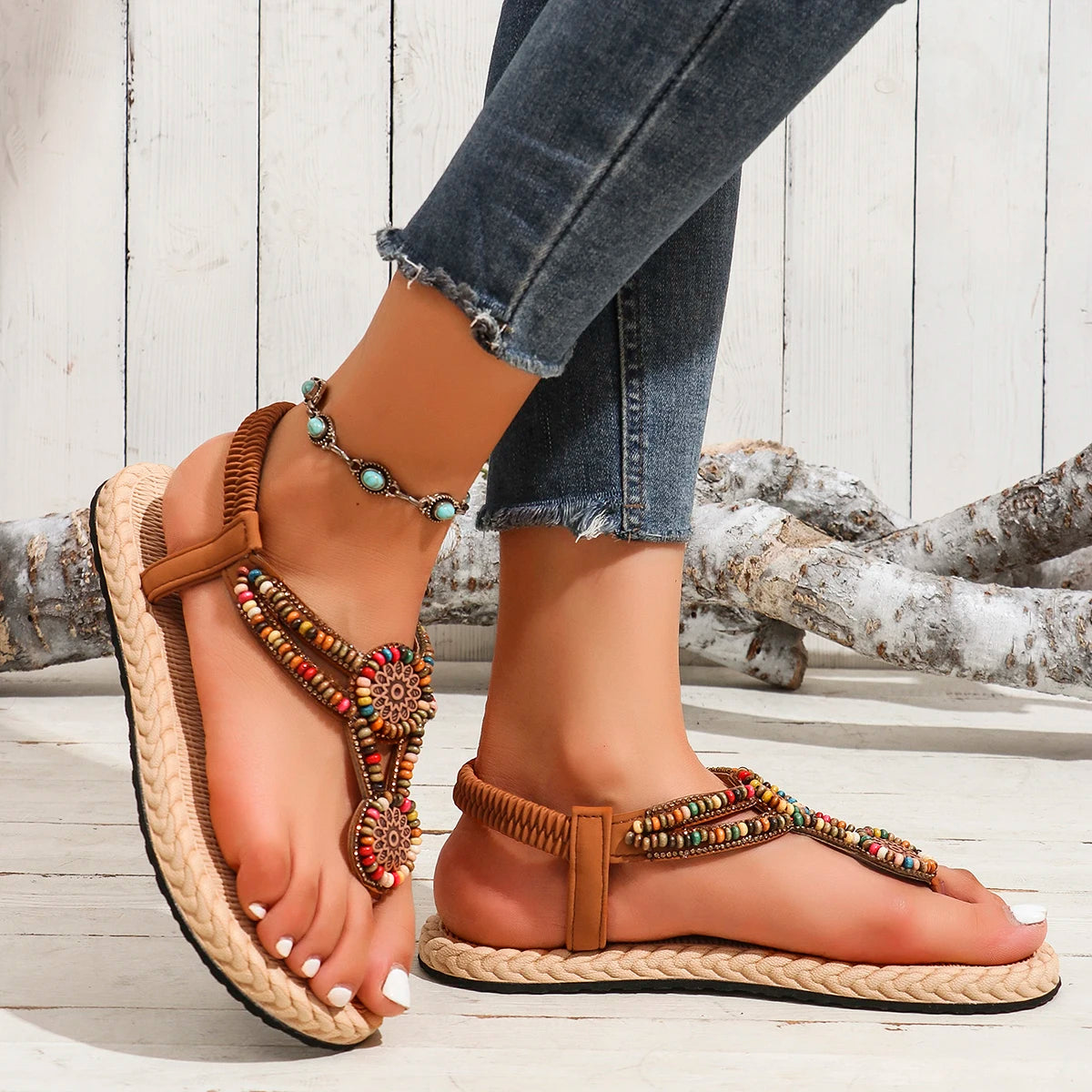 Bohemian Sandals for Women Multi Colour Retro! 👡