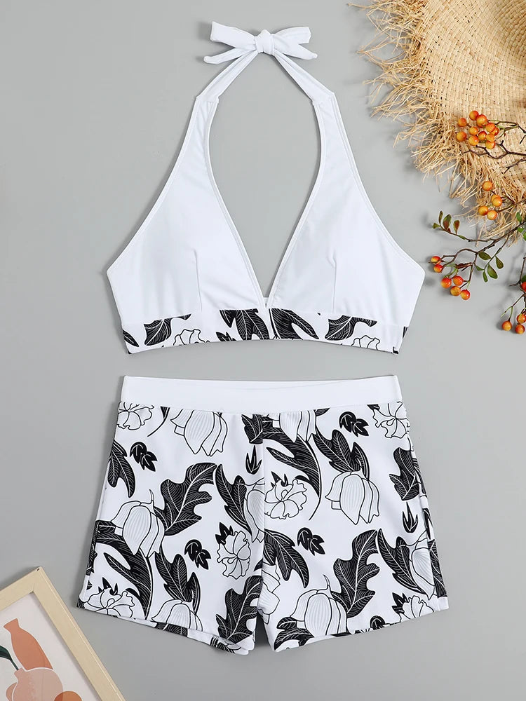 Halter High Waist Swimwear Bikini Set! 👙☀️🏖️🌊