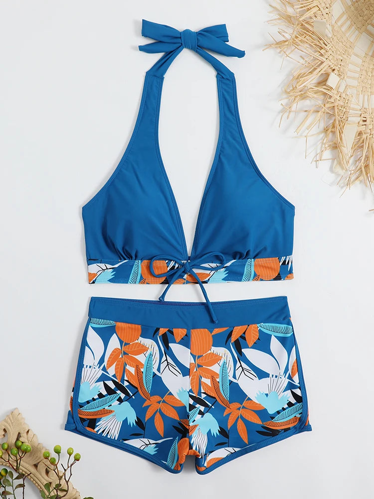 Halter High Waist Swimwear Bikini Set! 👙☀️🏖️🌊