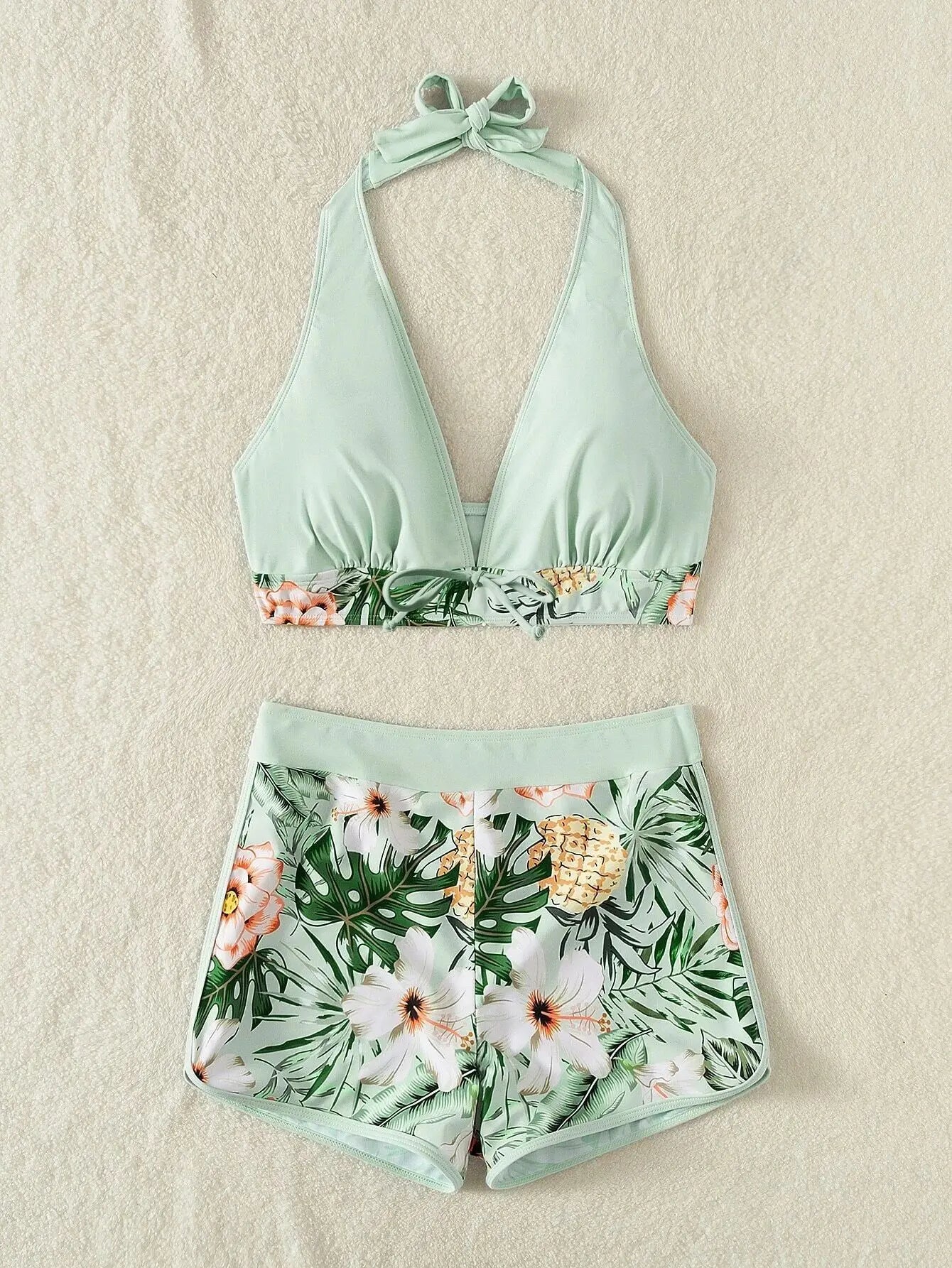 Halter High Waist Swimwear Bikini Set! 👙☀️🏖️🌊