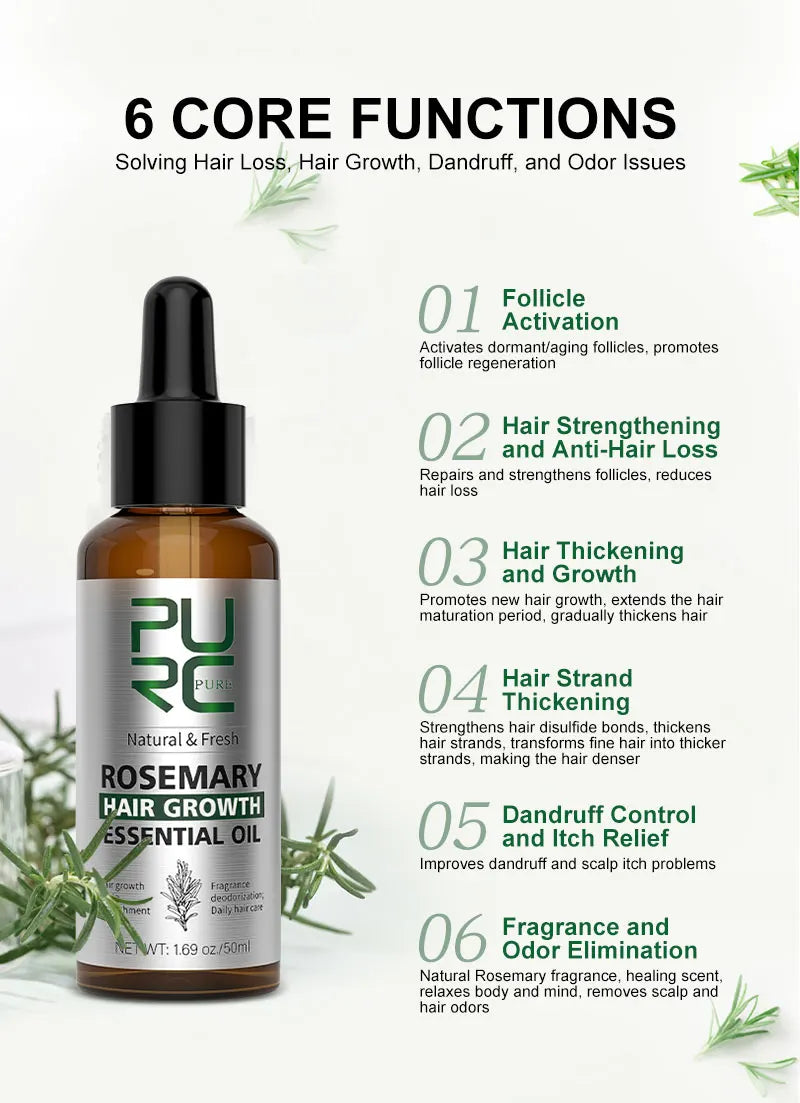 Pure Rosemary Hair Oil – Refresh, Strengthen & Grow Naturally! 🌱