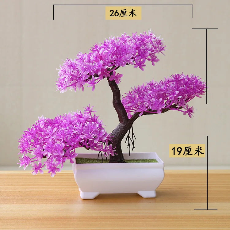 Bonsai Small Tree Simulation Plants Flowers Artificial! 🌳🪴🍃