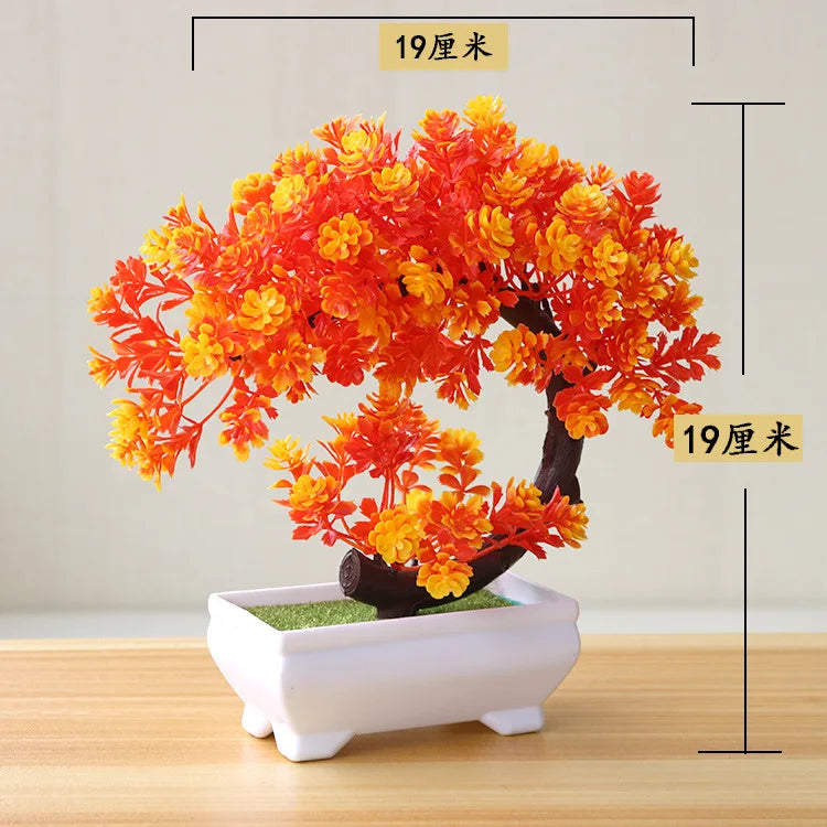 Bonsai Small Tree Simulation Plants Flowers Artificial! 🌳🪴🍃