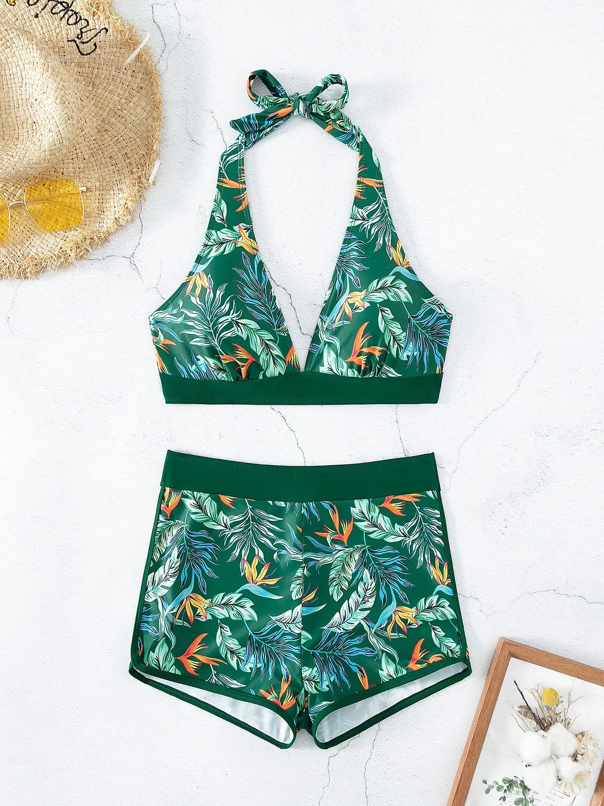 Halter High Waist Swimwear Bikini Set! 👙☀️🏖️🌊