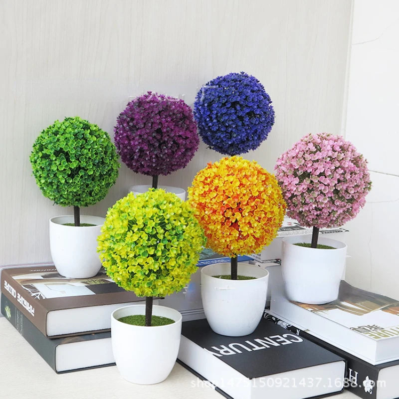 Bonsai Small Tree Simulation Plants Flowers Artificial! 🌳🪴🍃