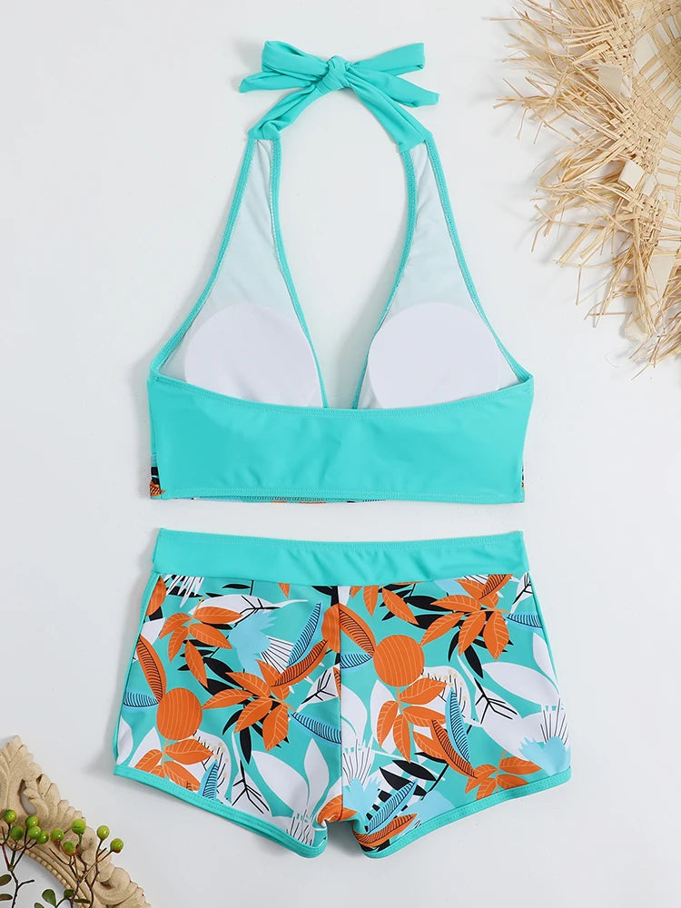Halter High Waist Swimwear Bikini Set! 👙☀️🏖️🌊