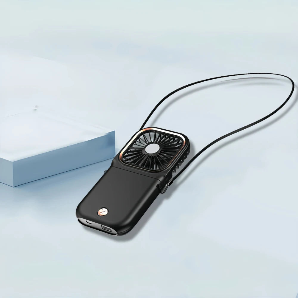 Portable USB Fan with Power Bank! 🧣🌬️🌀🔋📱