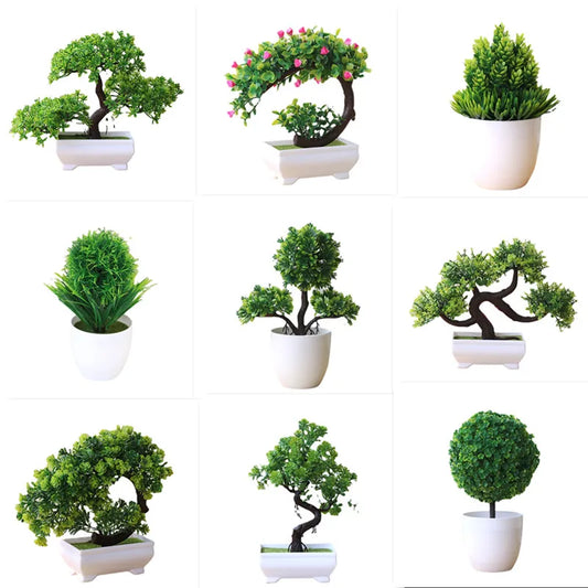Bonsai Small Tree Simulation Plants Flowers Artificial! 🌳🪴🍃