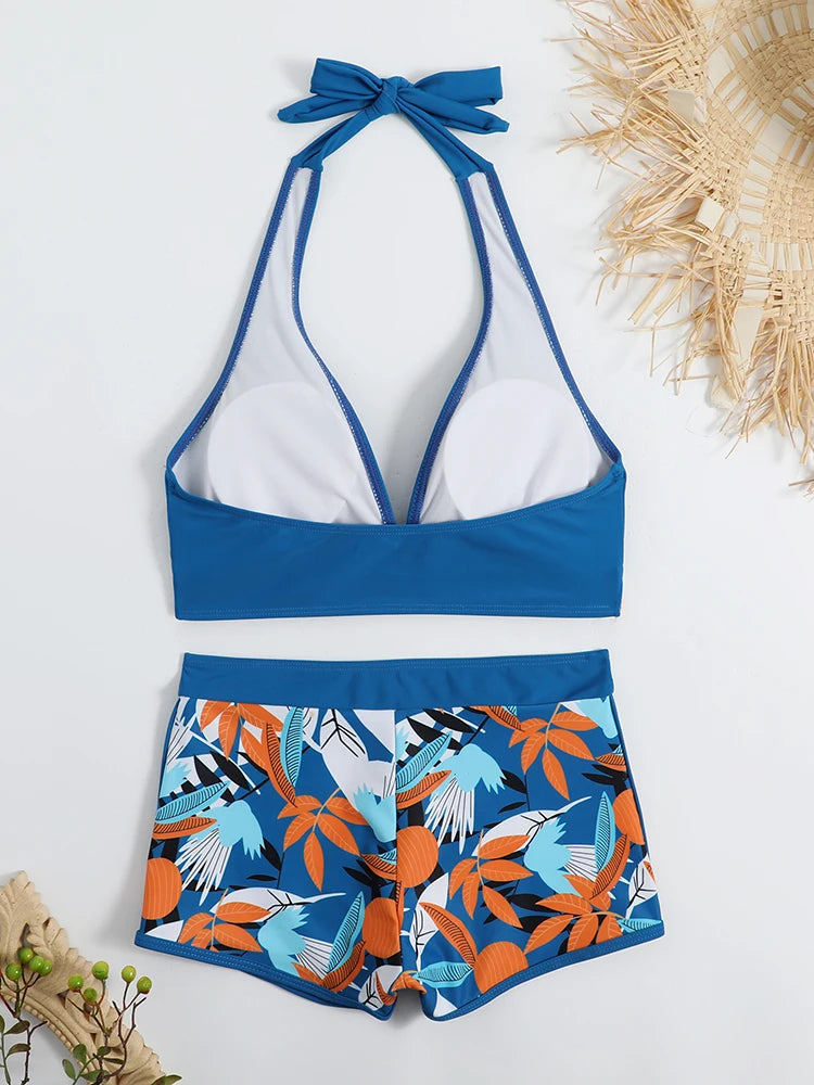 Halter High Waist Swimwear Bikini Set! 👙☀️🏖️🌊