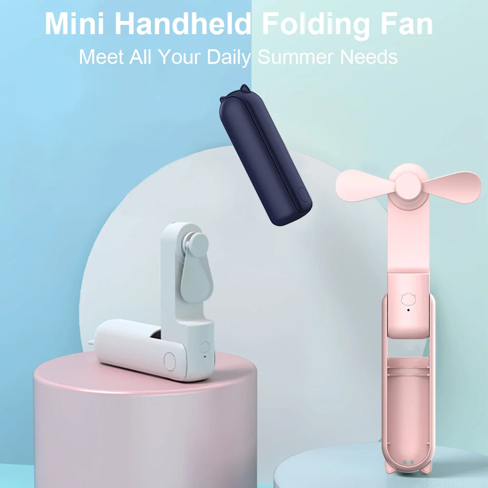 Portable Mini Handheld Fan with Power Bank! 🧣🌬️🌀🔋📱
