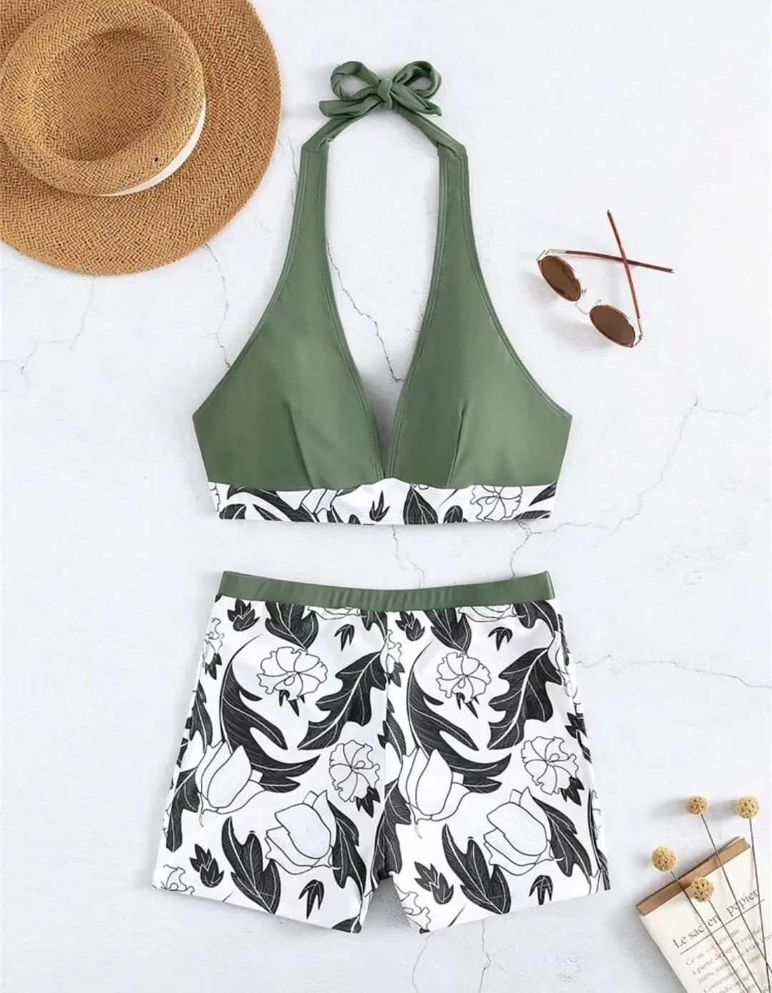 Halter High Waist Swimwear Bikini Set! 👙☀️🏖️🌊