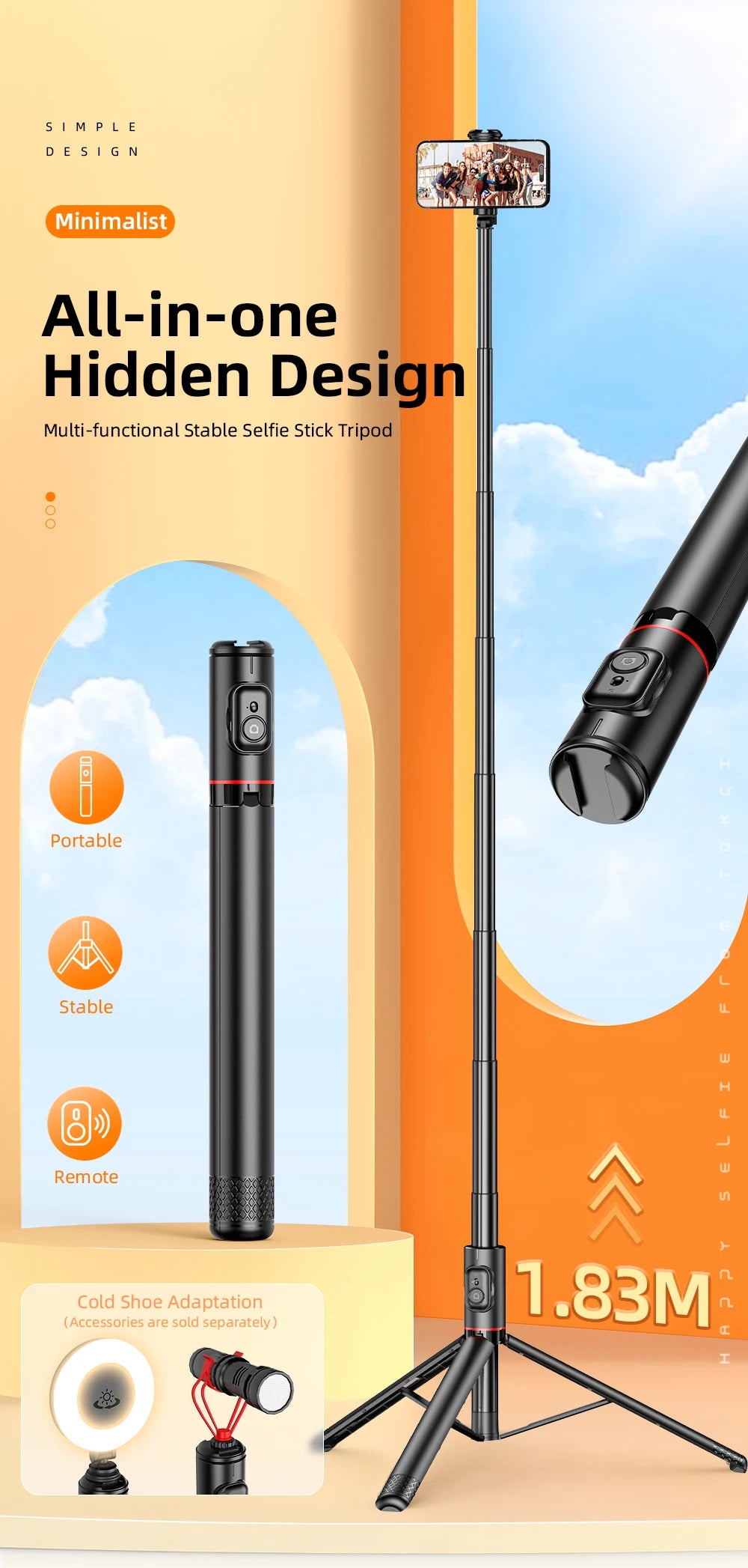 Selfie Stick with Wireless Bluetooth Remote! 🤳📱🦯