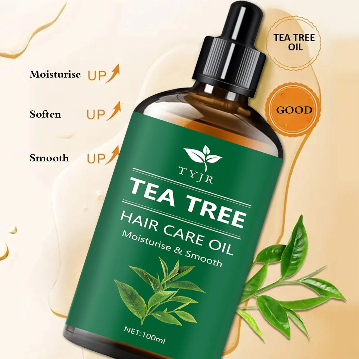 Pure Tea Tree Biotin Hair Oil – Strengthen, Soothe & Grow Naturally! 🌿