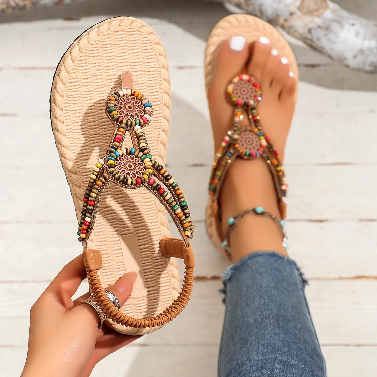 Bohemian Sandals for Women Multi Colour Retro! 👡