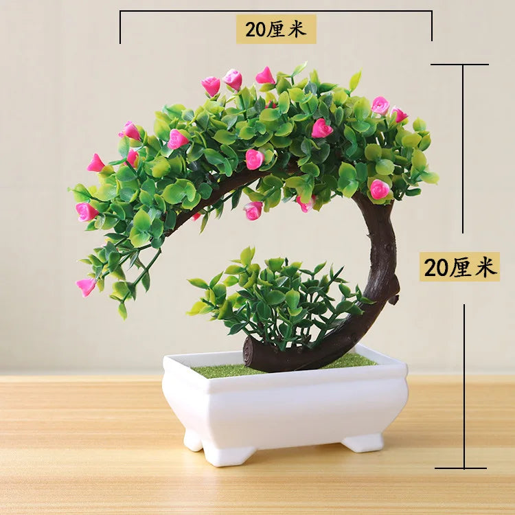 Bonsai Small Tree Simulation Plants Flowers Artificial! 🌳🪴🍃