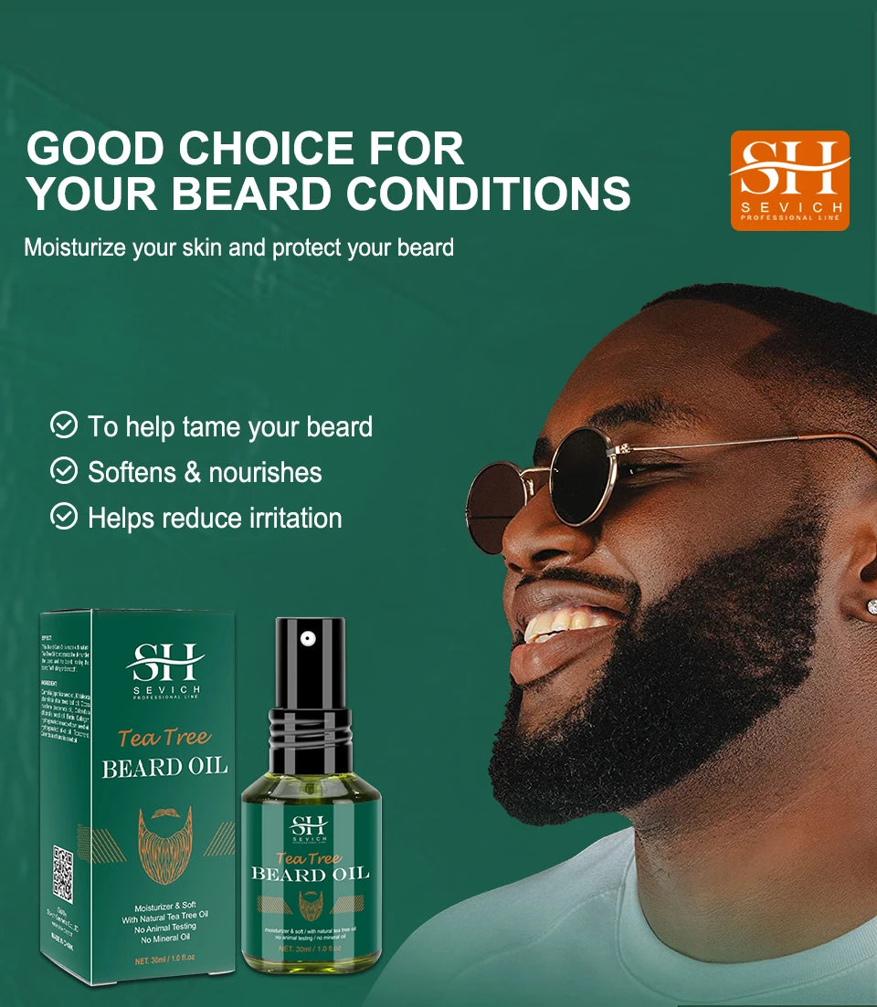 Pure Tea Tree Biotin Beard Oil – Fresh, Strong & Full Beard Care! 🧔‍♂️