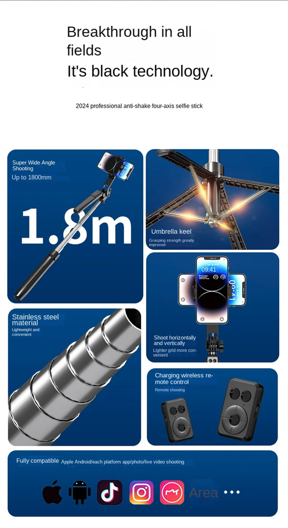 Selfie Stick Tripod for Smartphone: 🤳📱🦯