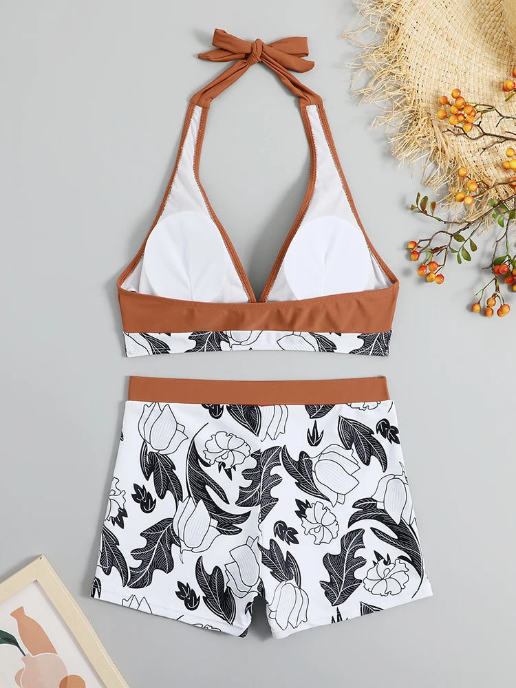 Halter High Waist Swimwear Bikini Set! 👙☀️🏖️🌊