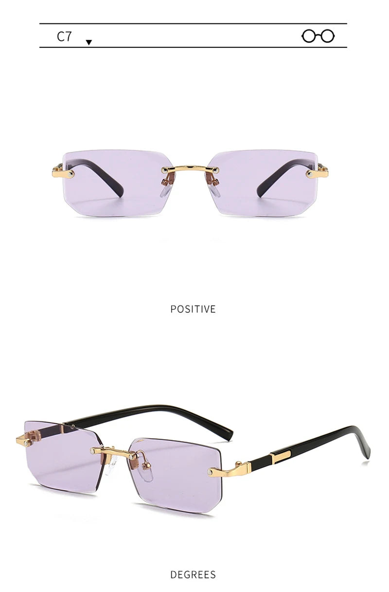 Fashion Rimless Sunglasses for Men and Women! 👓🕶️🌞
