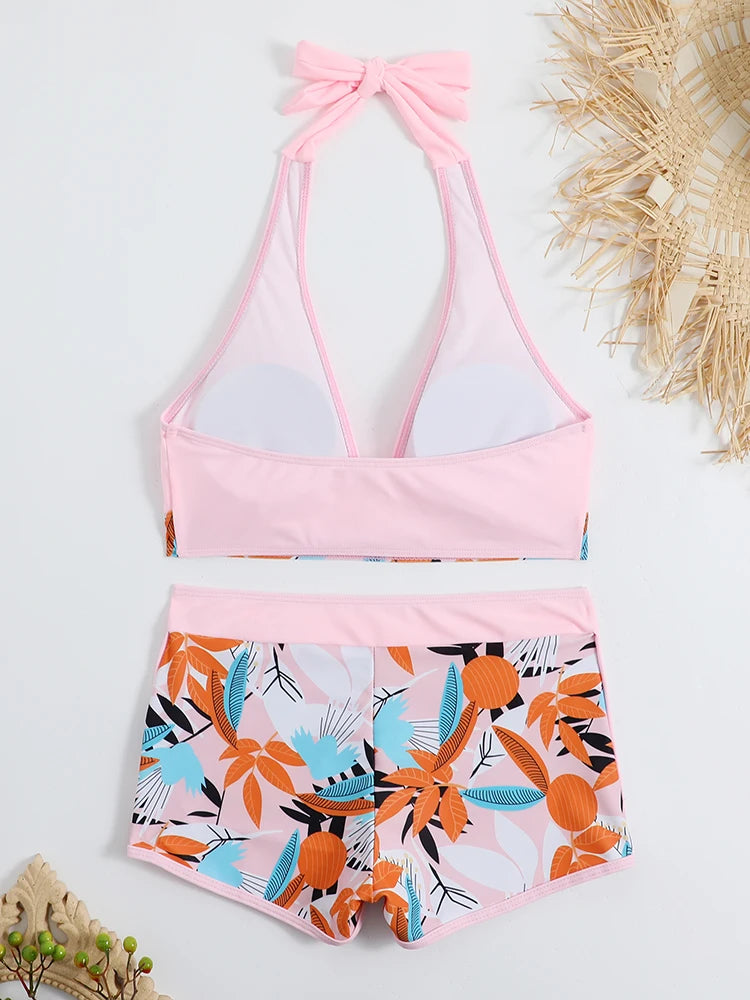 Halter High Waist Swimwear Bikini Set! 👙☀️🏖️🌊