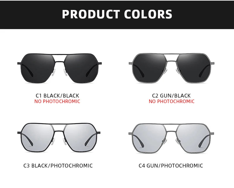 Metal Photochromic Sunglasses for Men Women! 👓🕶️🌞