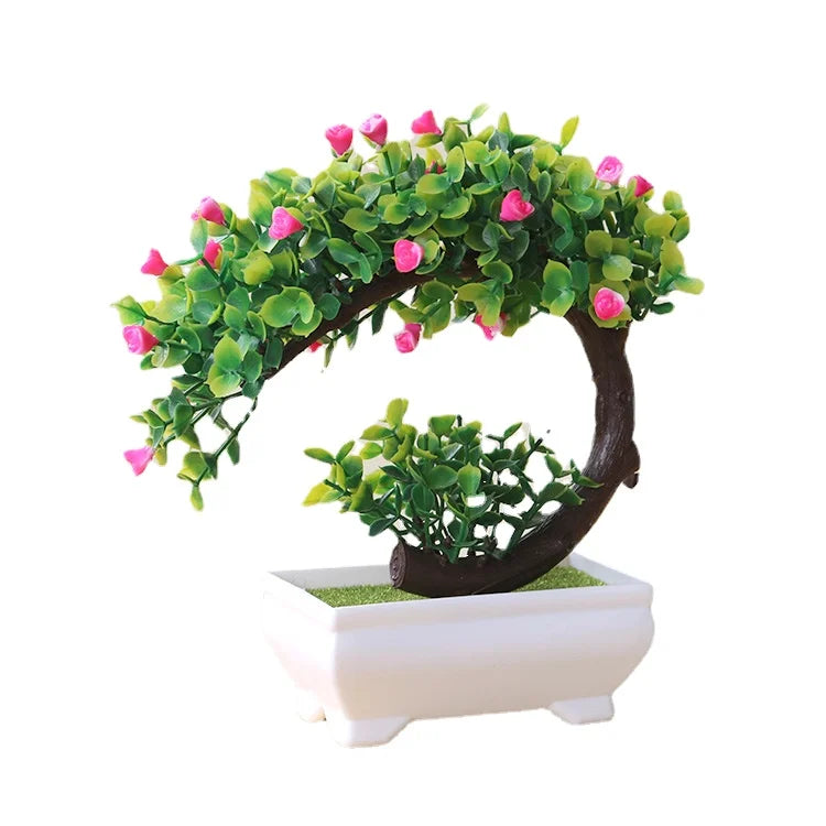 Bonsai Small Tree Simulation Plants Flowers Artificial! 🌳🪴🍃