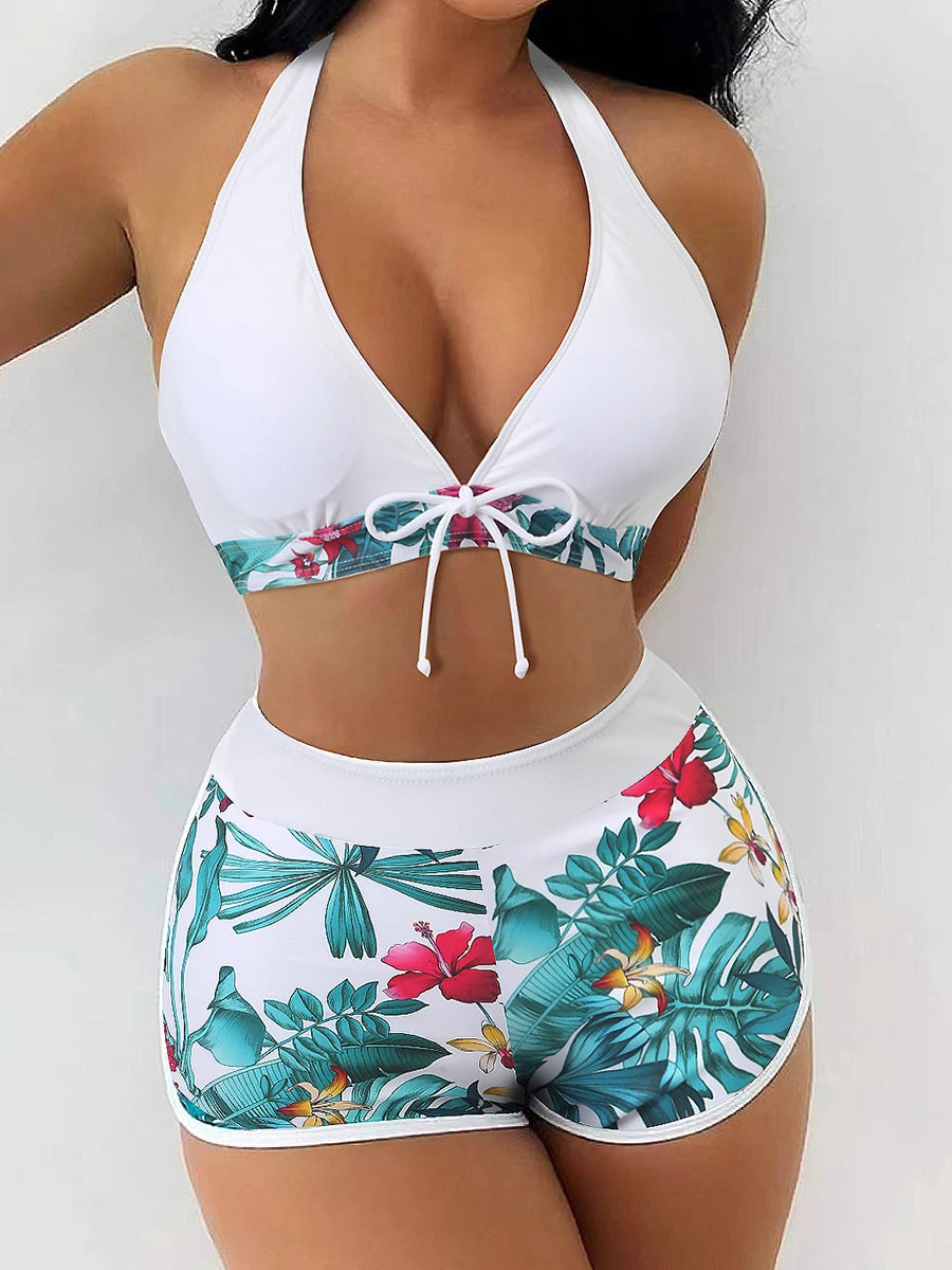 Halter High Waist Swimwear Bikini Set! 👙☀️🏖️🌊