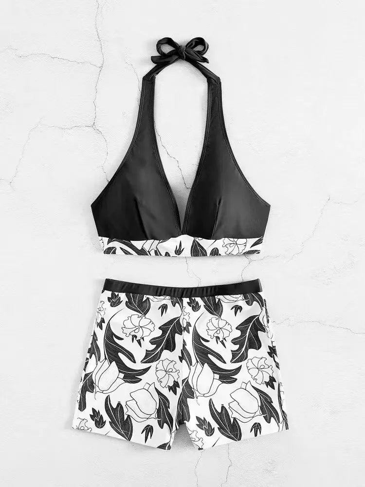 Halter High Waist Swimwear Bikini Set! 👙☀️🏖️🌊