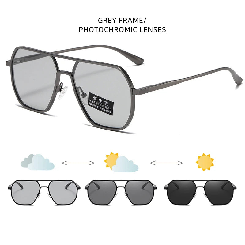 Metal Photochromic Sunglasses for Men Women! 👓🕶️🌞