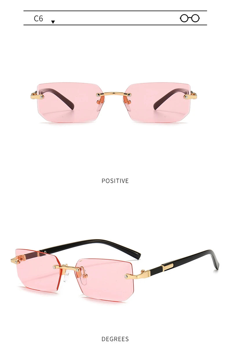 Fashion Rimless Sunglasses for Men and Women! 👓🕶️🌞