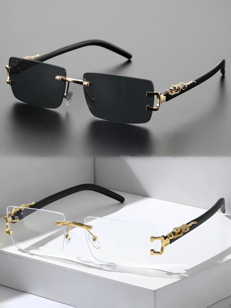 Trendy Frameless Rectangular Sunglasses! 🕶️⬛😎