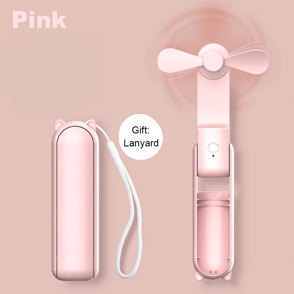 Portable Mini Handheld Fan with Power Bank! 🧣🌬️🌀🔋📱