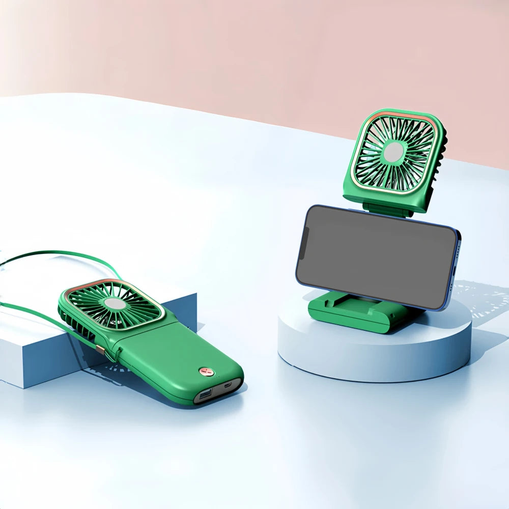 Portable USB Fan with Power Bank! 🧣🌬️🌀🔋📱