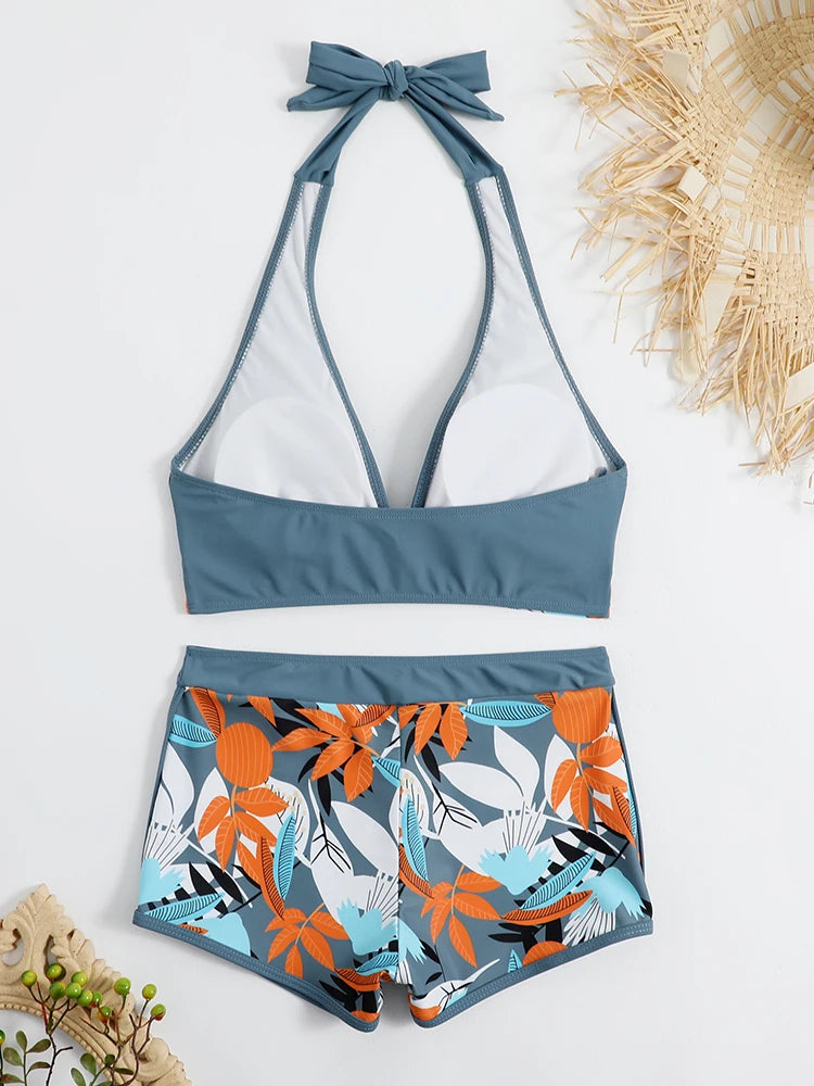 Halter High Waist Swimwear Bikini Set! 👙☀️🏖️🌊