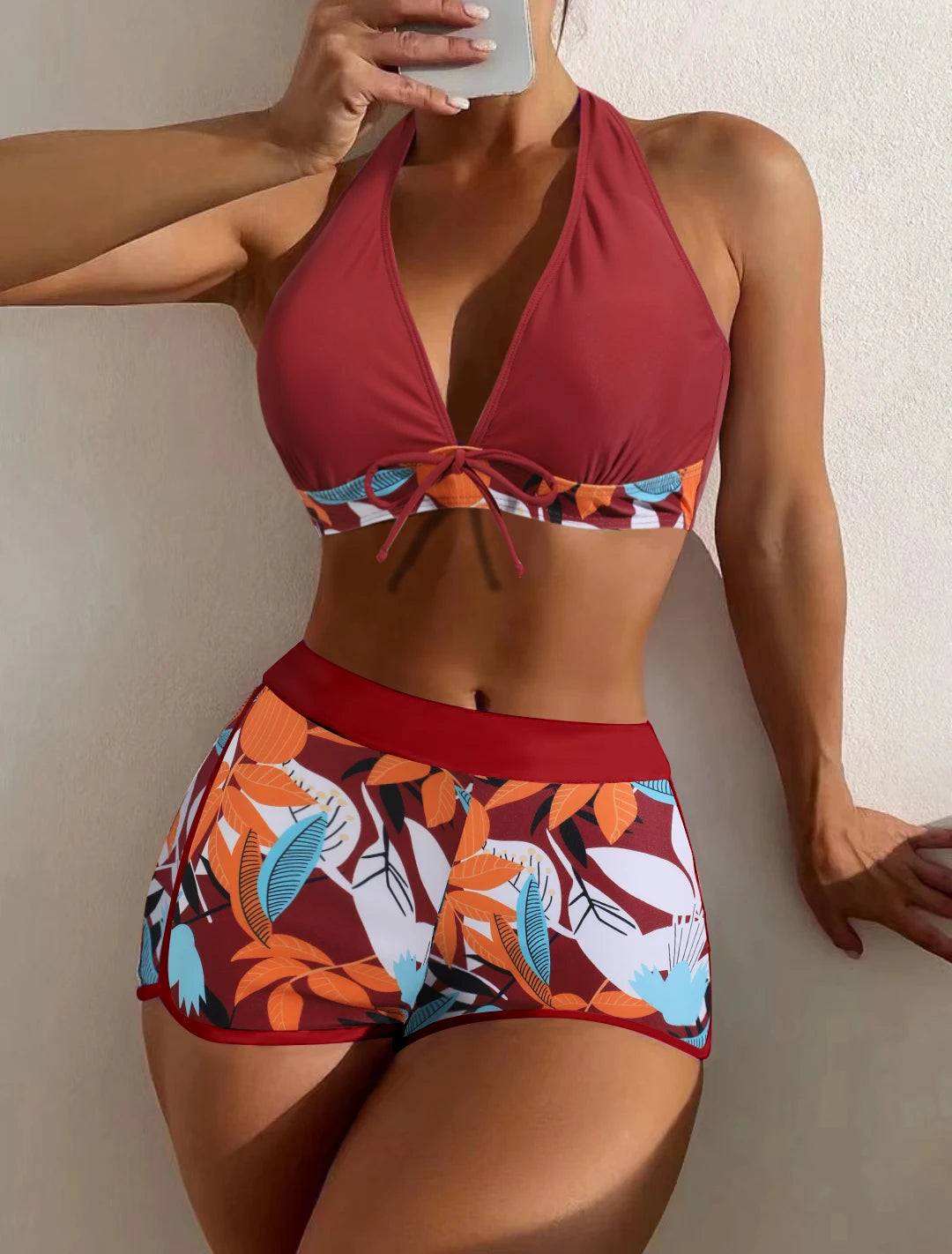 Halter High Waist Swimwear Bikini Set! 👙☀️🏖️🌊