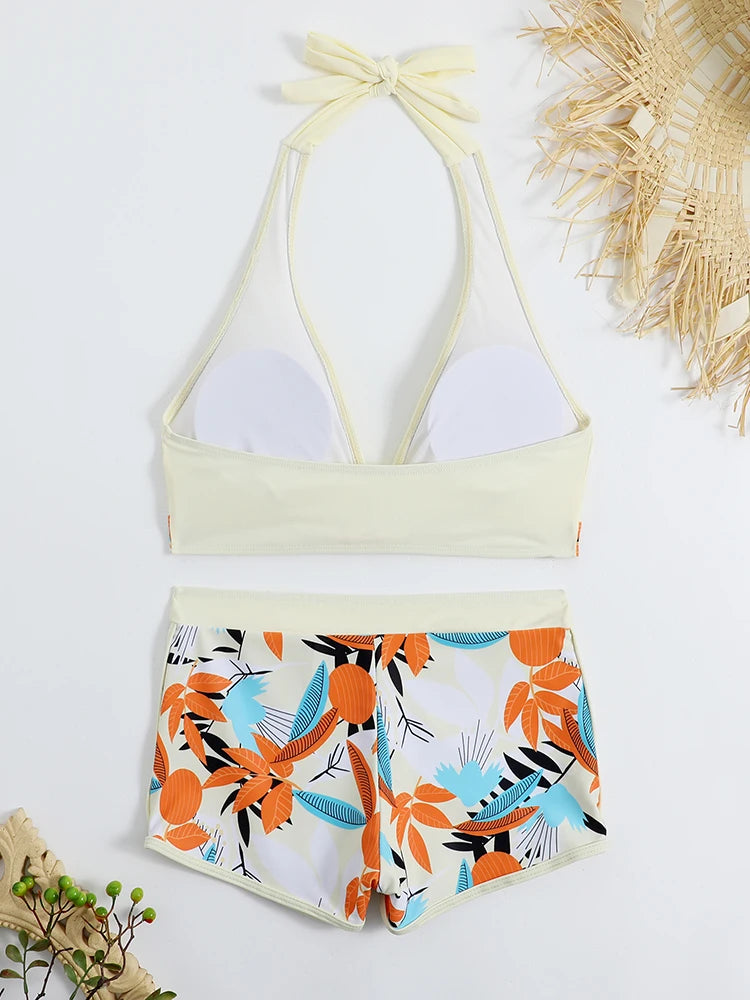 Halter High Waist Swimwear Bikini Set! 👙☀️🏖️🌊