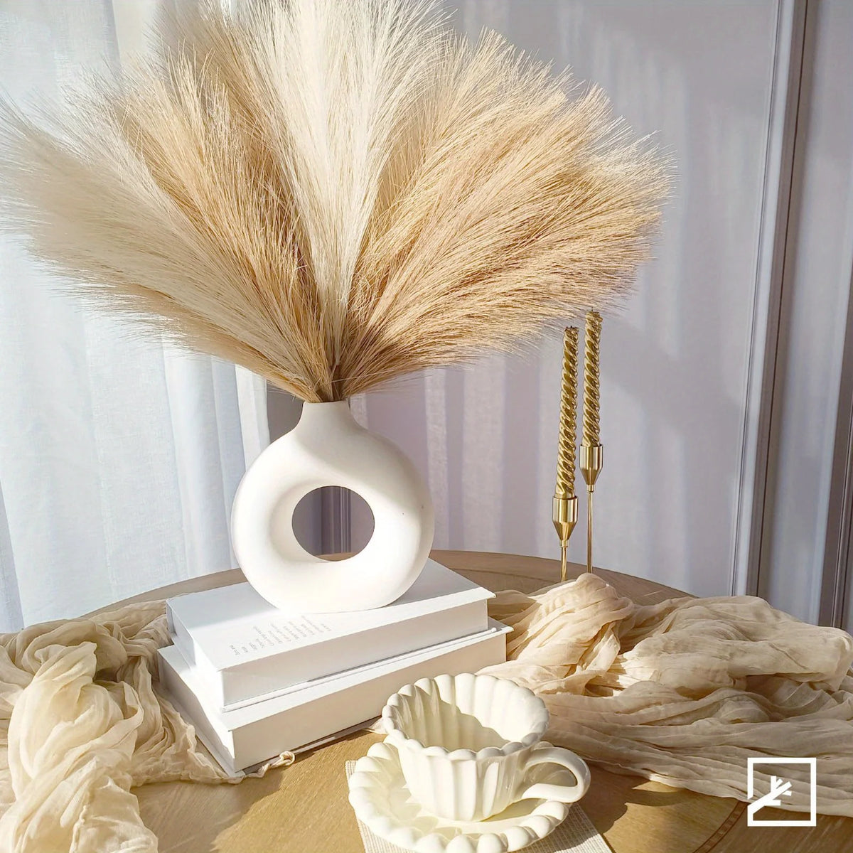 Pampas Grass Decoration Flowers Artificial 6PCS! 🏡🌾🎍