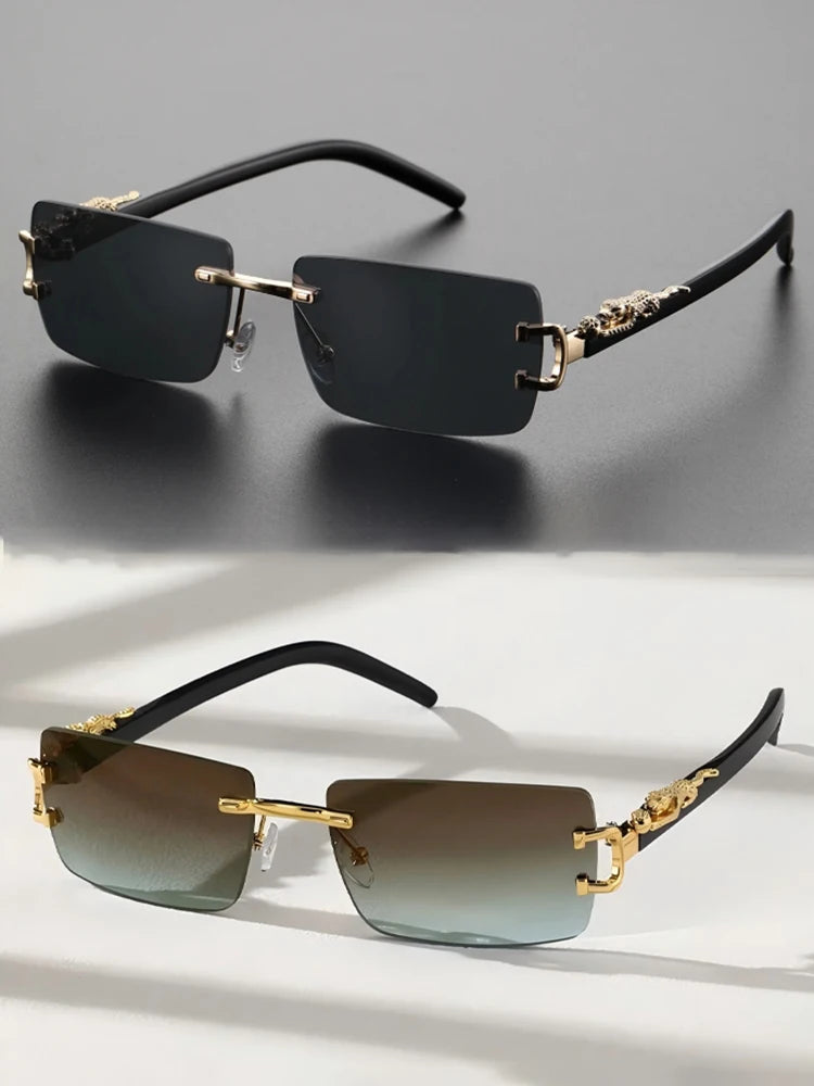 Trendy Frameless Rectangular Sunglasses! 🕶️⬛😎