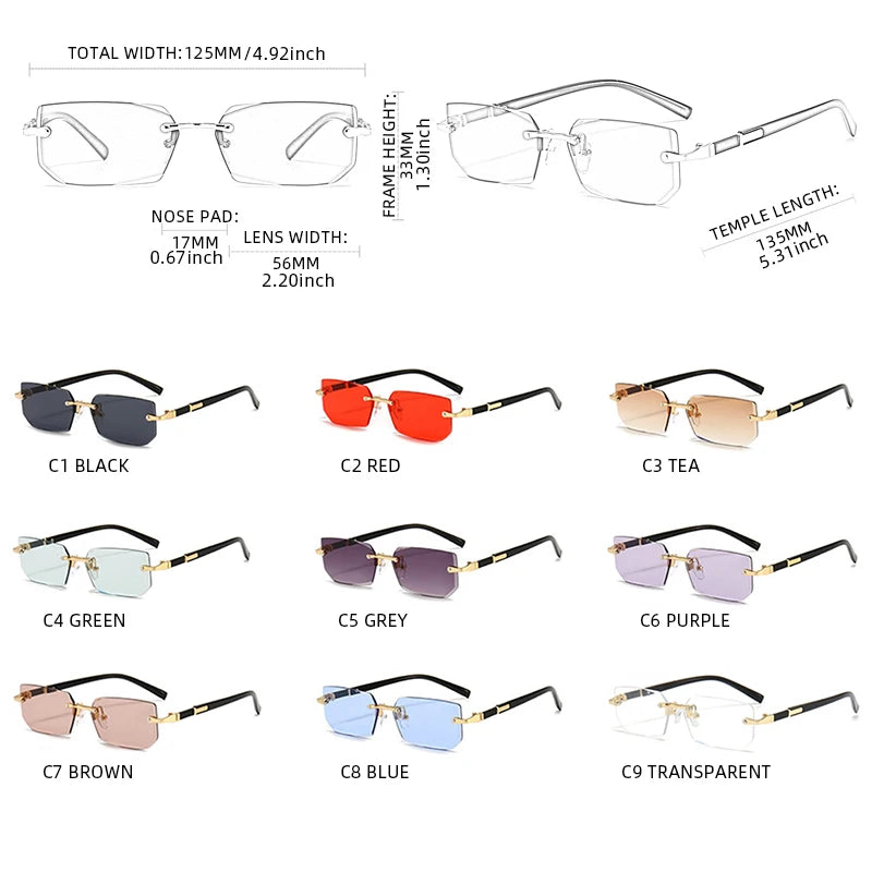 Fashion Rimless Sunglasses for Men and Women! 👓🕶️🌞