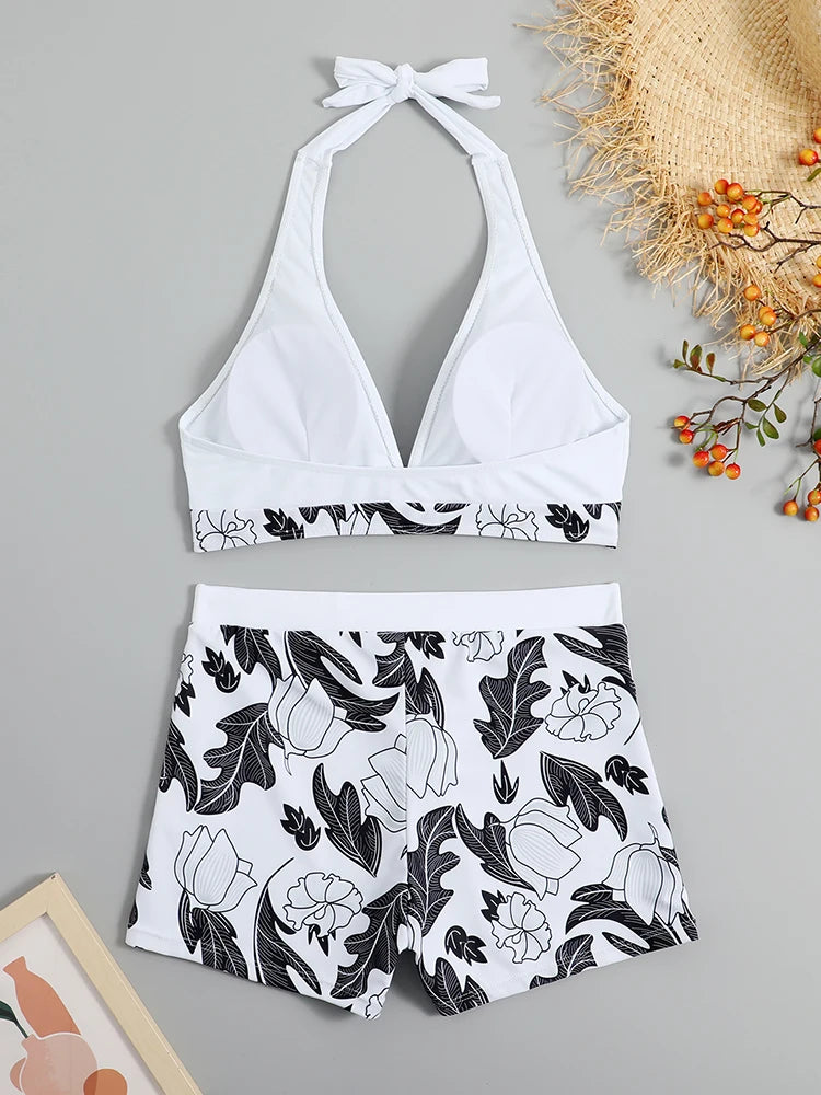 Halter High Waist Swimwear Bikini Set! 👙☀️🏖️🌊