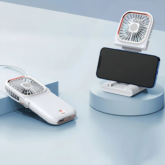 Portable USB Fan with Power Bank! 🧣🌬️🌀🔋📱